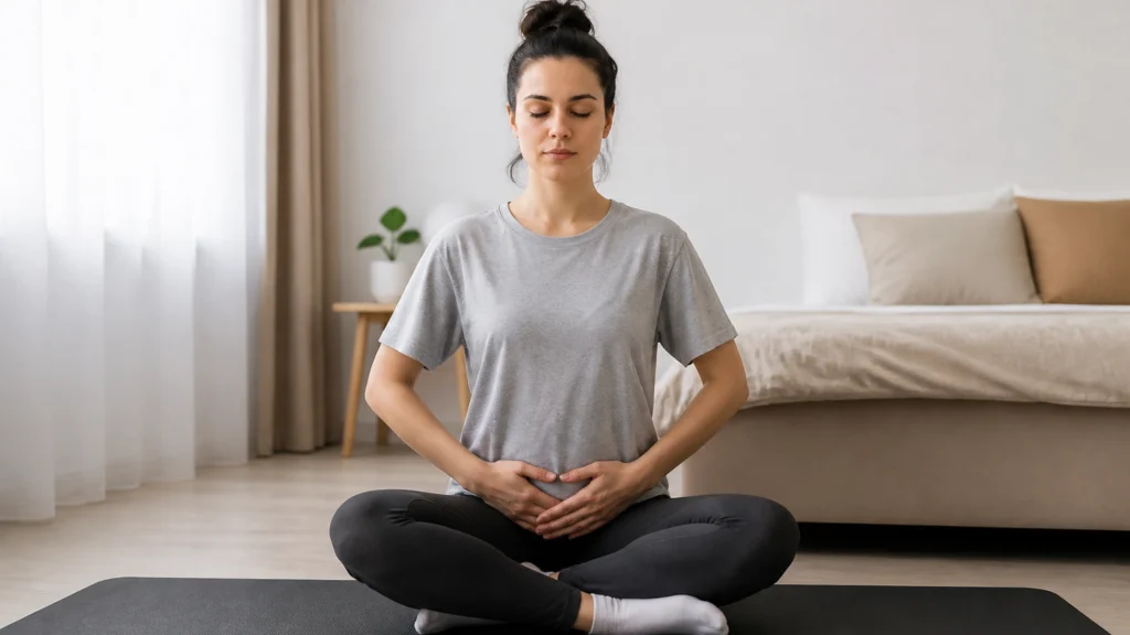 Illustration éditoriale pour l’article « Réussir l'exercice de Kegel femme pour un périnée tonique »