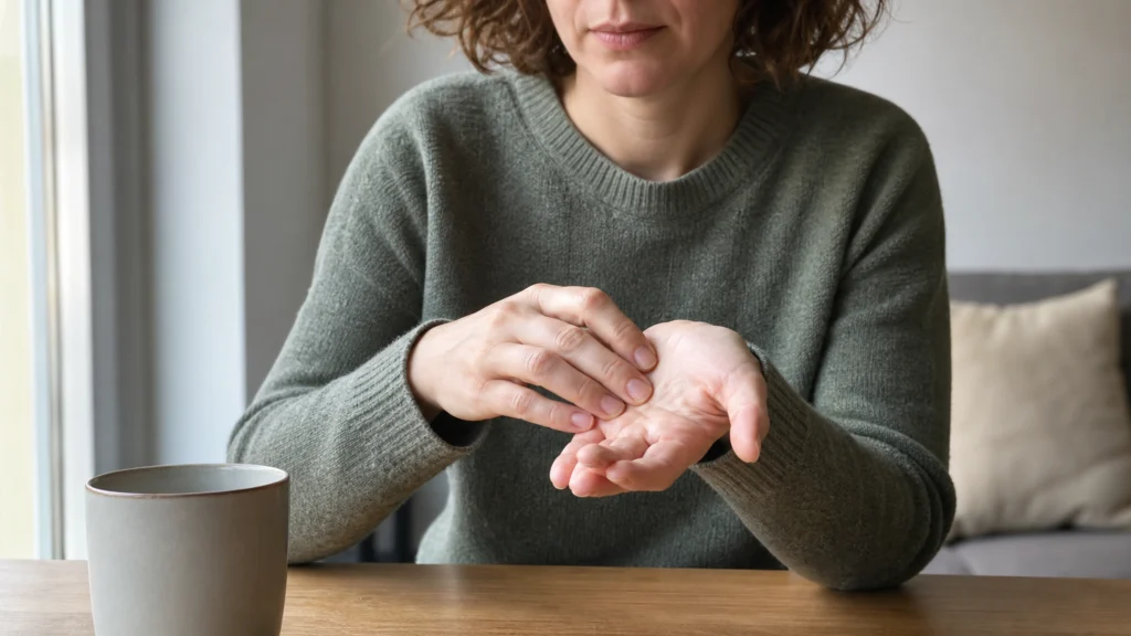 Illustration éditoriale pour l’article « Stress et fourmillements : comment apaiser vos nerfs »