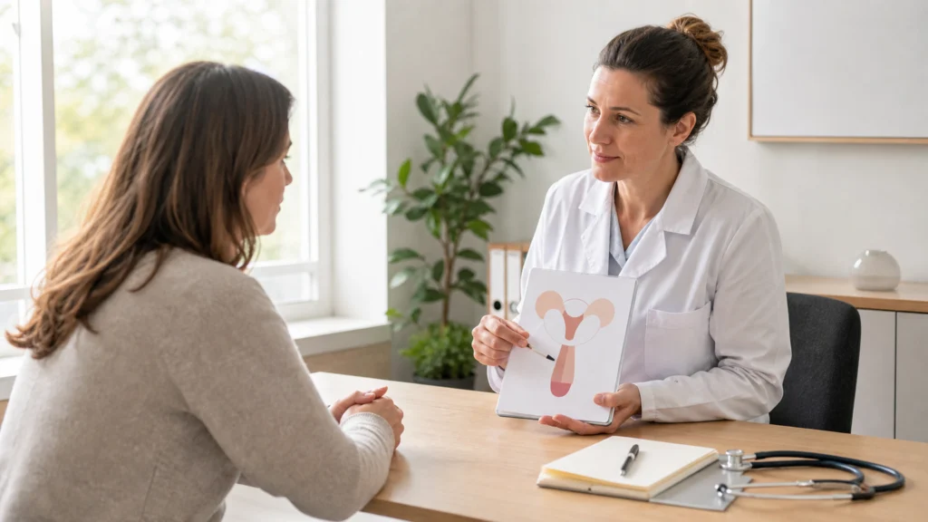 Illustration éditoriale pour l’article « Traitement HPV oncogène positif : votre parcours de soins »