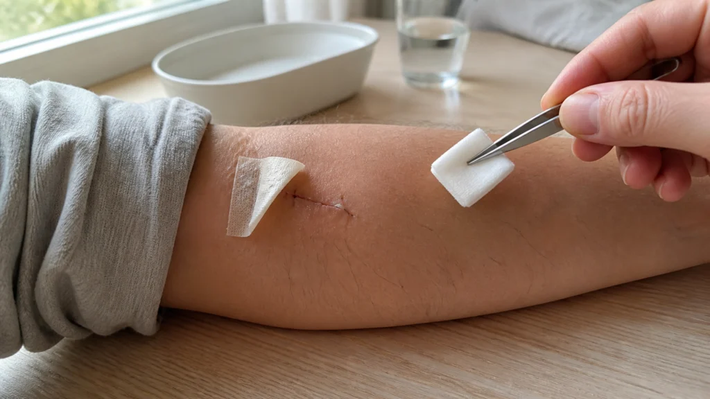 Illustration éditoriale pour l’article « Point de suture qui se détache : comment bien réagir »